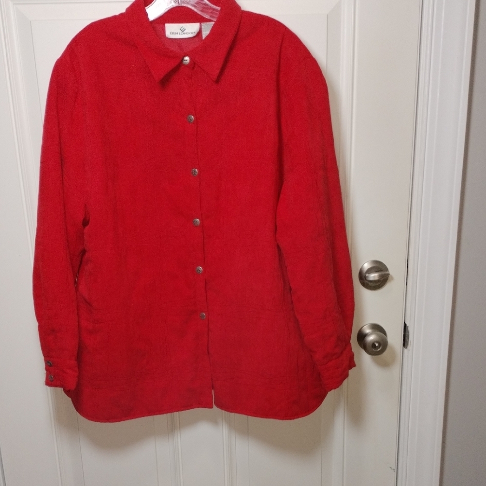 Erin London Vibrant Red Button-Down Shirt